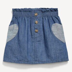 Old Navy Chambray Heart-Pocket Skirt for Toddler Girls/NWT/5T
